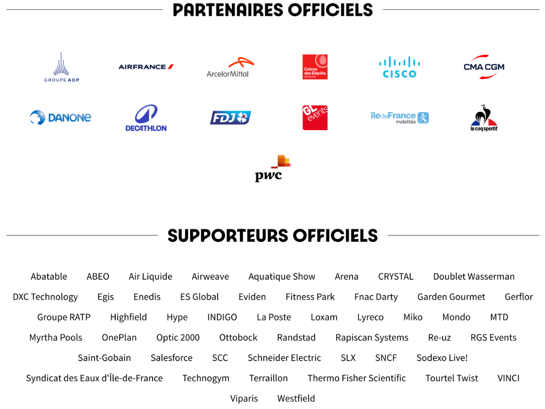 Image des dfférents sponsors des JO